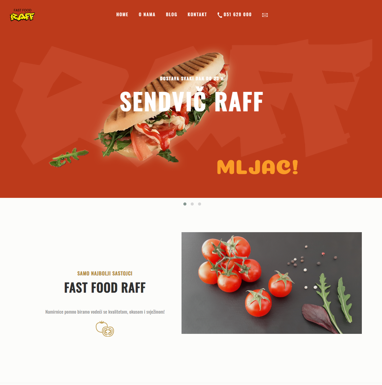 Fast Food Raff website